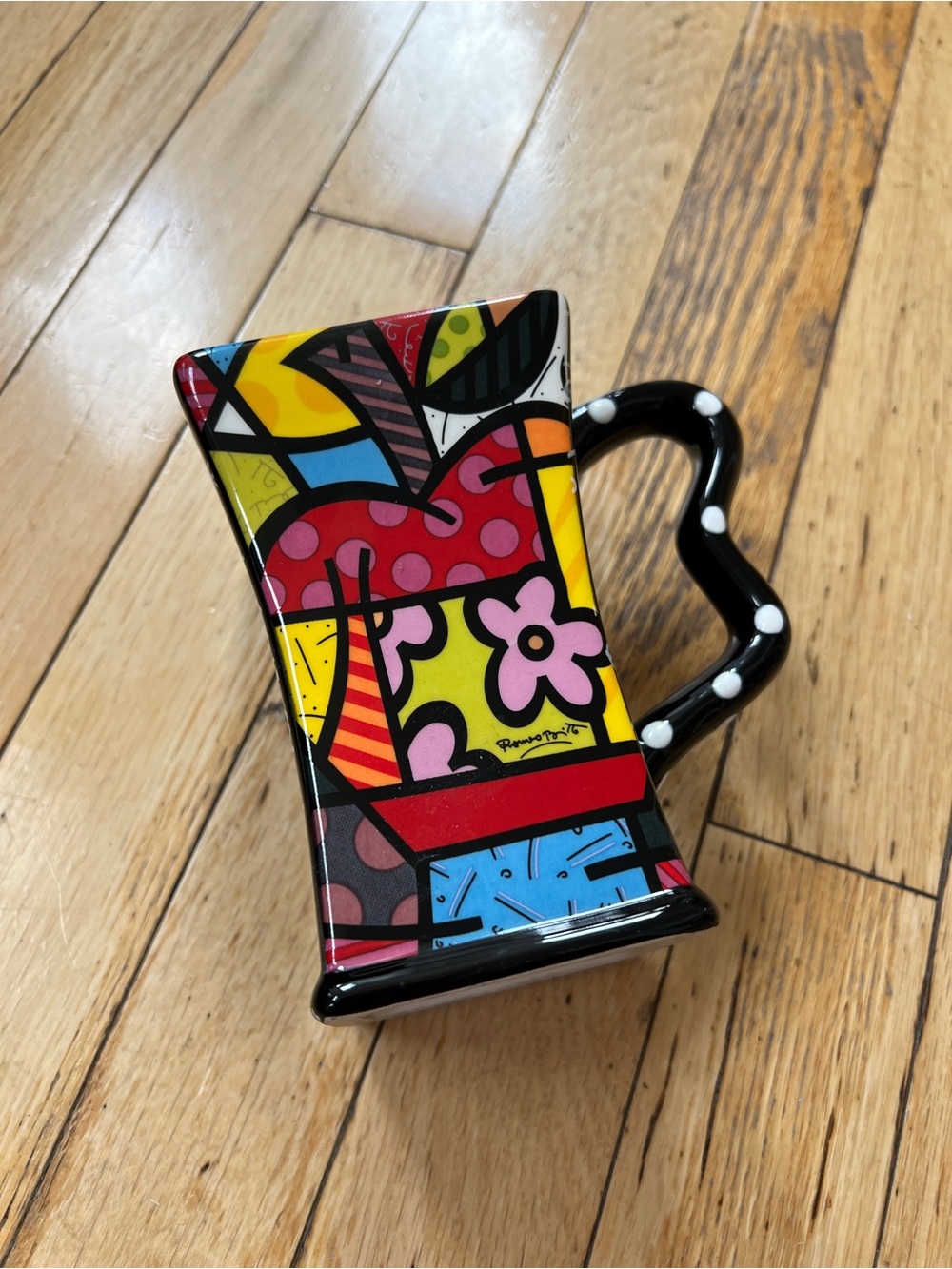 Vintage Y2K Romero Britto Square Mugs - Mismatched Set - Picture 6 of 11